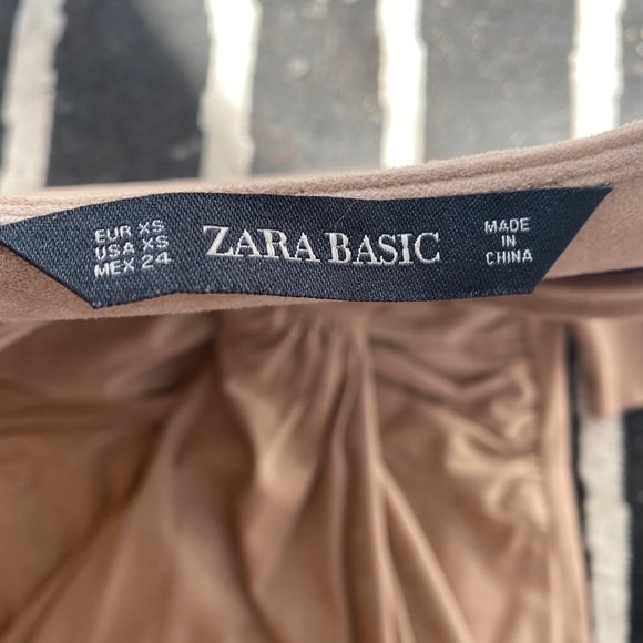 Zara basics beige suede wrap dress - Picture 4 of 4